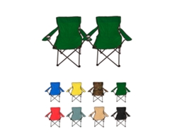 Silla De Camping Plegable De Acero Con Reposabrazos Y Funda Con Asas- 80x80x50 Cm, Resistente Al Agua - Ideal Para Exterior Verde Pack 2 Uds