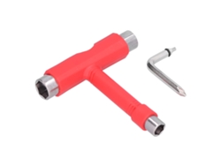 Kit De Herramientas Multifuncional Portátil Para Monopatín Con Llave Hexagonal Tipo T Roja