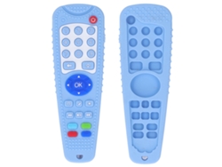 Juguete De Mordisco Para Bebé En Forma De Control Remoto Suave De Silicona Con Botones Variados Azul