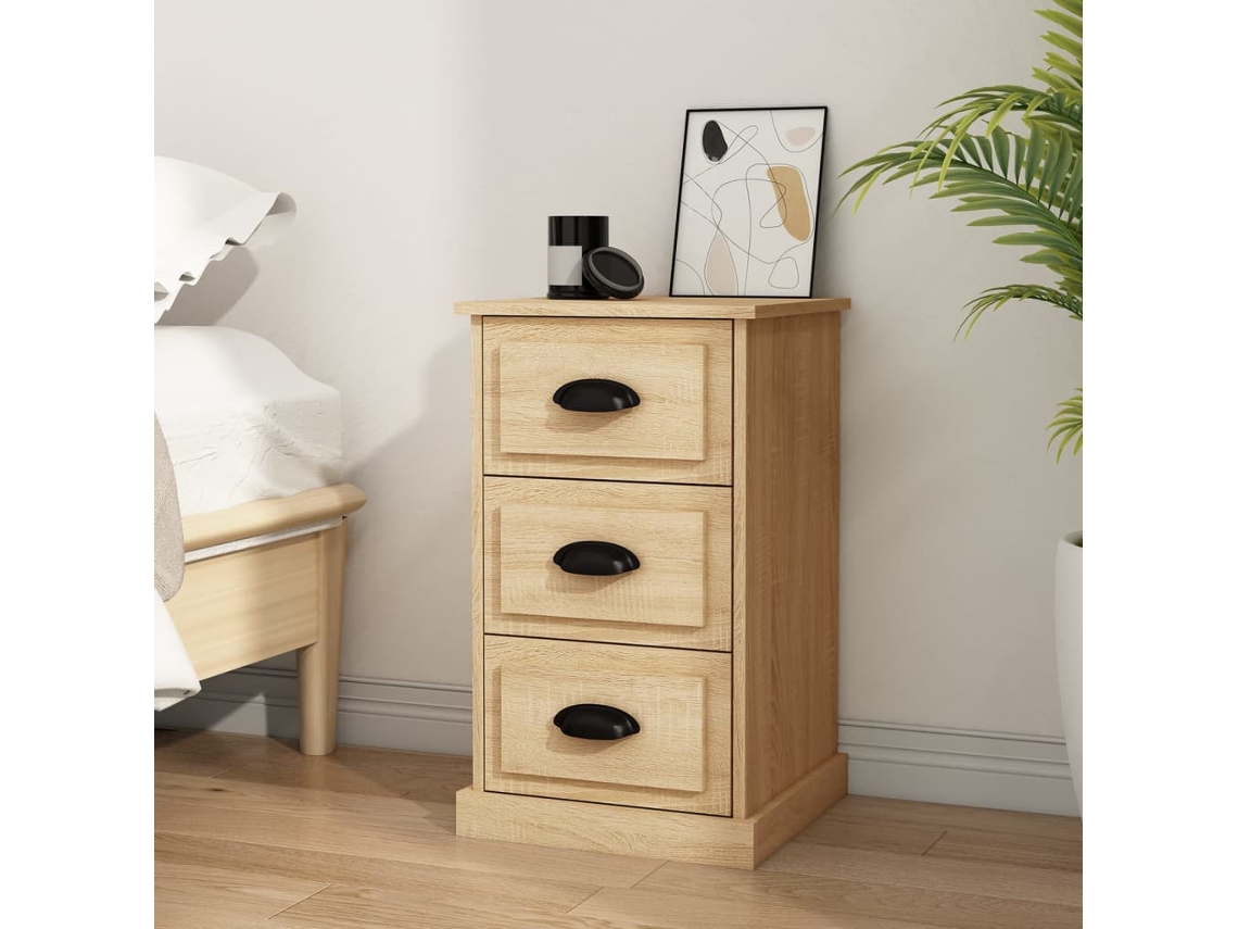 Mesita de Noche 39X39X67 Cm Derivados Madera Roble Sonoma