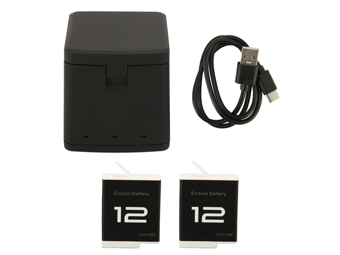 Cargador De Baterías Para Cámara De 3 Canales Con 2 Baterías Recargables De Iones De Litio De 1800 Mah.