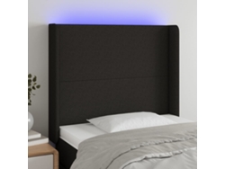 Cabecerocabecero De Camapanel De Cabecera Con Led De Tela Negro 93x16x118/128 Cm