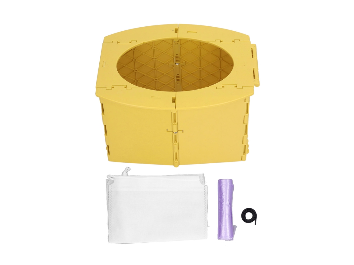 Inodoro Portátil Para Bebés Y Niños Pequeños, Plegable De Pp, Para Viajes, Camping, Conductor, Amarillo.