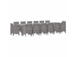 Maison Exclusive - Conjunto De Comedor De Jardín 15 Pcs Gris Claro Ratan Polt