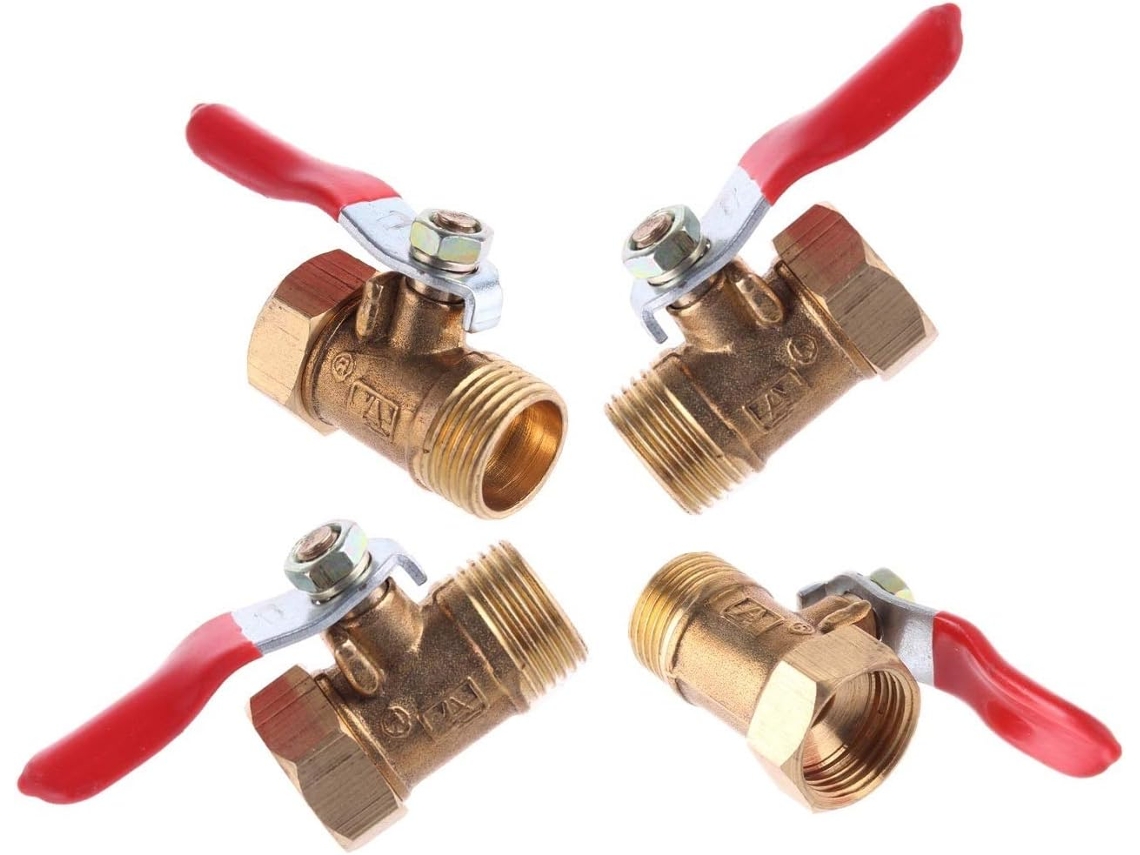 Válvula De Bola Bsp 1/4" 3/8" Y 1/2" Rosca Hembra/macho Latón Latón