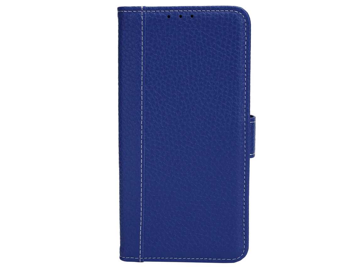 Capa De Couro Antichoque Para Samsung S21 Fe Com Slot Para Cartões Full Body Case Azul