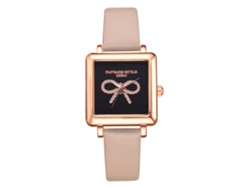 Reloj De Pulsera Casual Para Mujer Lvpai P714 Con Nudo De Cinta Cuadrada, Cuarzo Negro Y Beige