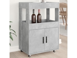 Carrito De Bar Madera De Ingeniería Gris Hormigón 60x39,5x89 Cm