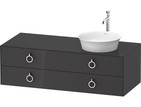 DURAVIT Tulip blanco, mueble de baño colgado en la pared, ancho 1300 x profundidad 550mm, con 2 cajones, con tirador, WT4992R