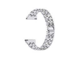 Pulsera de acero inoxidable de 22 mm con doble fila de diamantes para reloj inteligente Samsung.