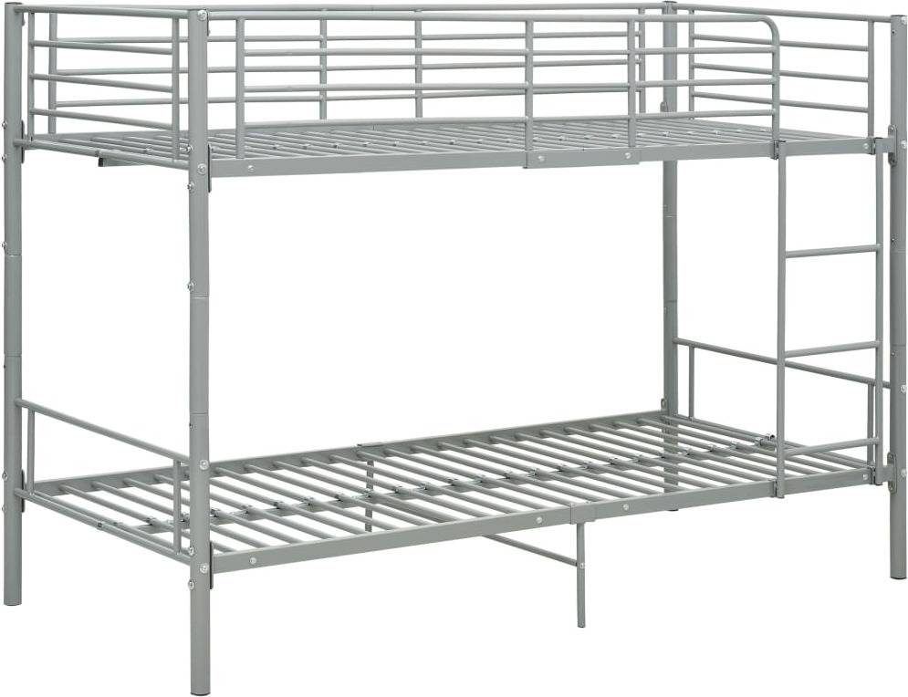 Cama Litera Vidaxl metal gris 90x200 cm compatible con