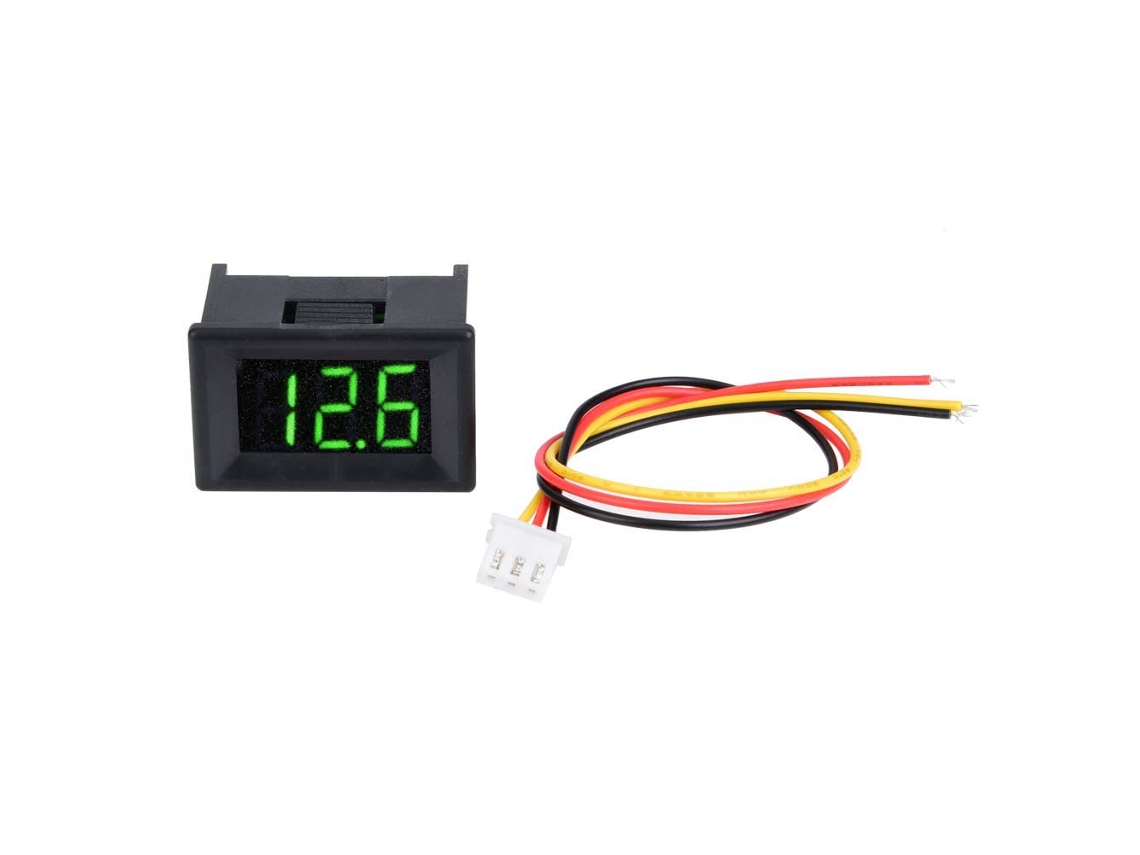 Voltímetro Digital Led De 0,36 Pulgadas, Tres Cables, Cc 0-100v, Resistente Al Agua, Color Verde.