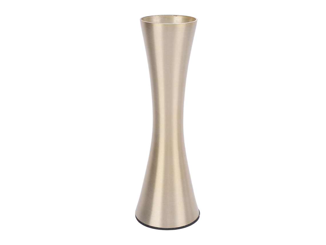 Baok: jarrón alto y esbelto de metal chapado en oro, un moderno elemento decorativo para el hogar y la oficina.