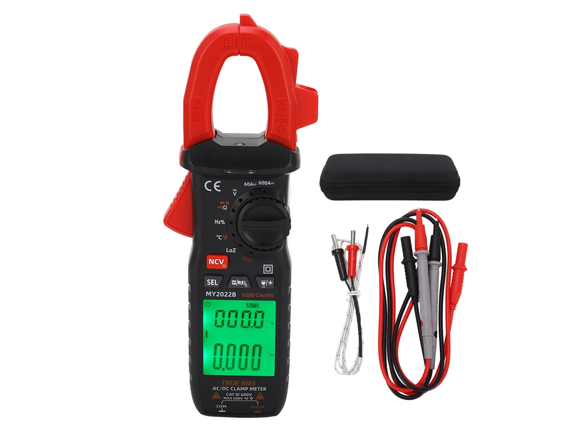 Pinza Amperimétrica Digital Inteligente De Alta Precisión Con Pantalla Lcd Retroiluminada Para Medición De Corriente Ca/cc Y Resistencia.