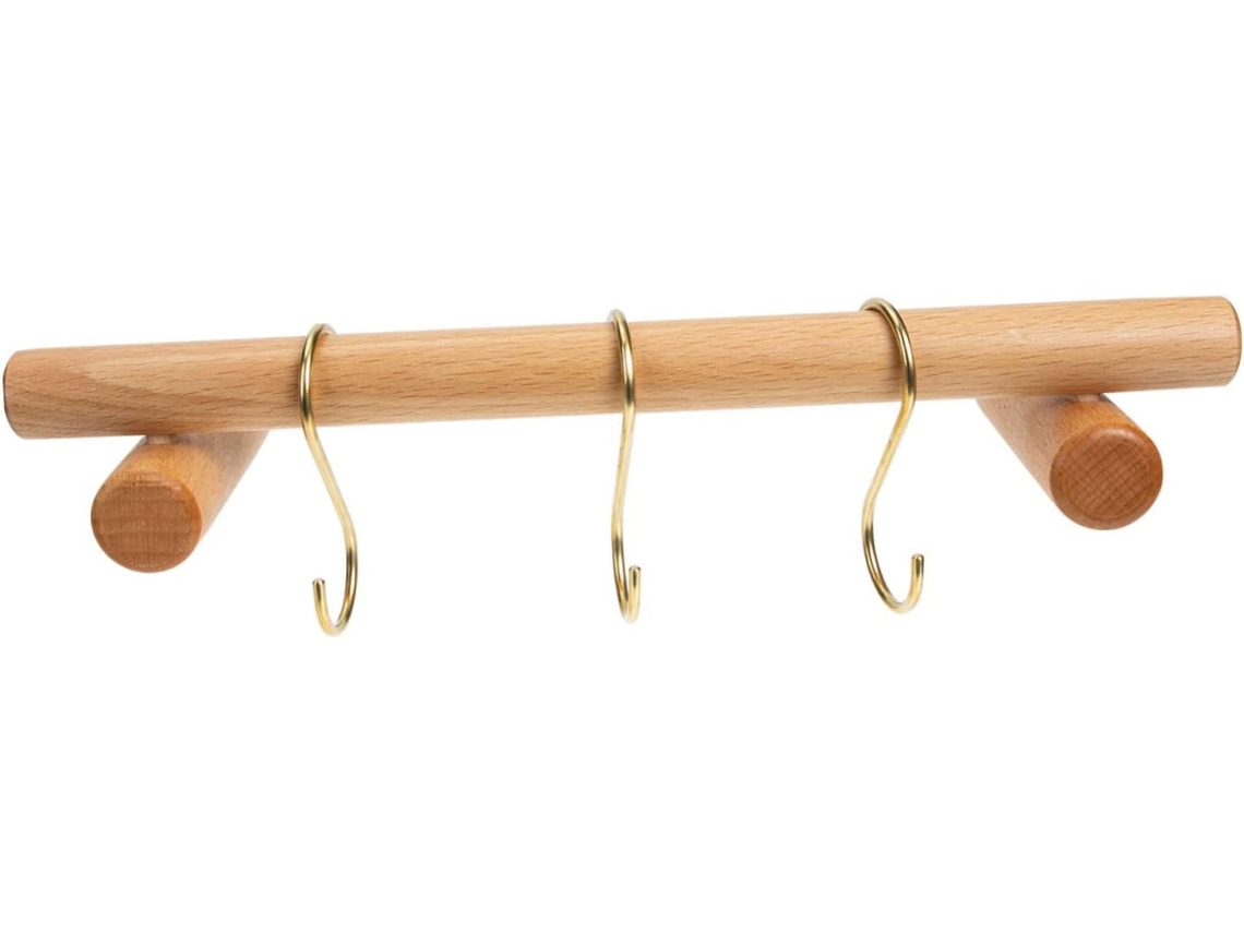 Toallero de pared de madera y hierro para baño, soporte para toallas, barra, accesorio de almacenamiento a prueba de alces lentos