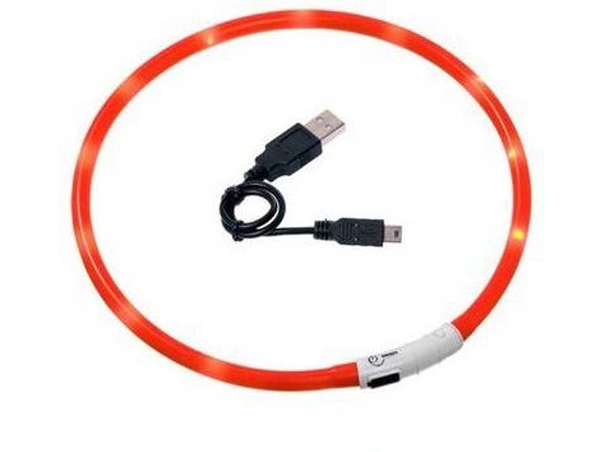 Collar para Gatos KARLIE FLAMINGO LED (Naranja - 35cm - M - Porte Medio)