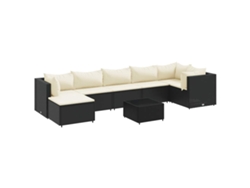 Maison Exclusive - Set De Muebles De Jardín 8 Pzas Y Cojines Ratán Sintético Negro