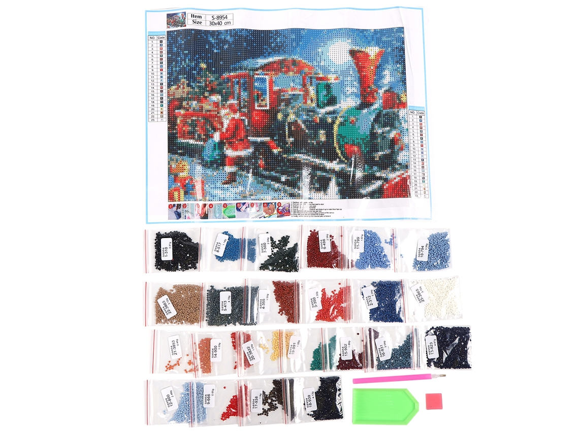 Kit de pintura de diamantes navideño Baok con piedras, bricolaje, decoración del hogar, 30x40cm S8954