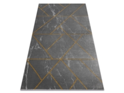 Alfombra Emerald Exclusivo 1012 Glamour, Elegante Geométrico, Mármol Gris / Oro (200 x 290 cm)