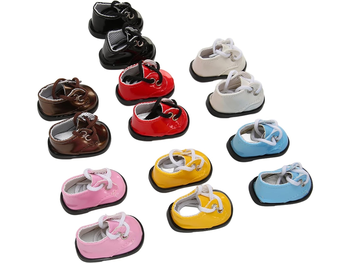 Zapatos De Muñeca De Cuero Sintético Brillante Y A La Moda Para Muñecas De 20 Cm, Ideales En Azul Y Rosa.