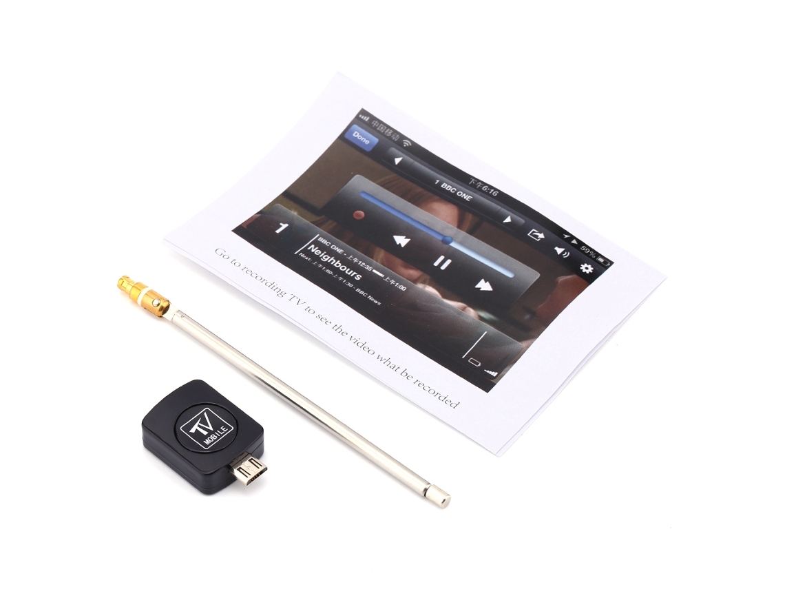 Receptor De Tv Digital Micro Usb Dongle Dvb-t Hd Tuner Stick Con Soporte Otg Android