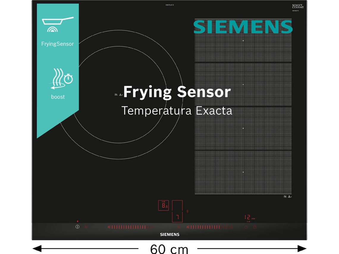 Placa de Inducción SIEMENS EX675LJC1E (Eléctrica - 60.2 cm - Negro)