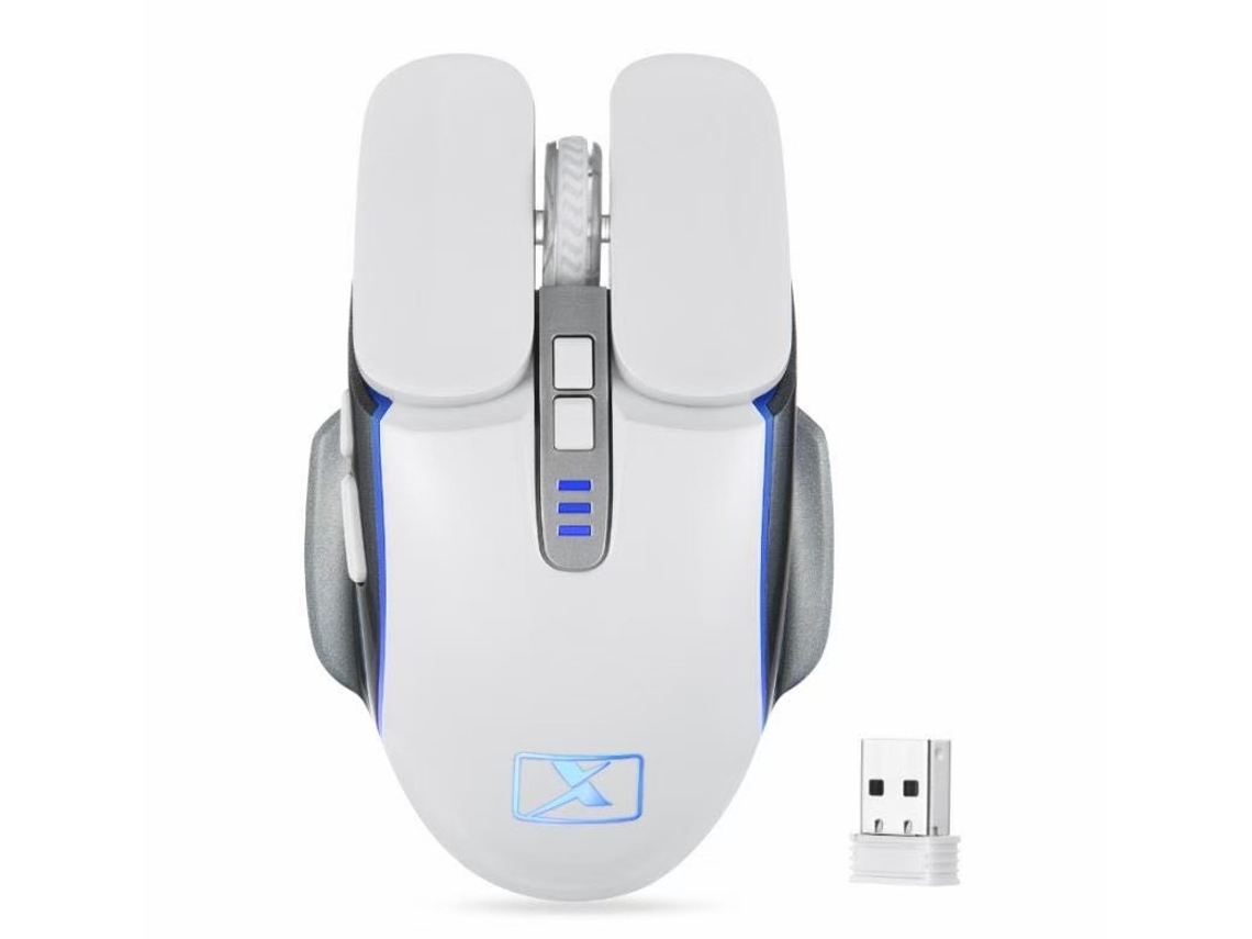 YIZHOOD M215 Ratón Inalámbrico Recargable para Juegos 2400 DPI 6 Teclas RGB LED para Portátil Blanco