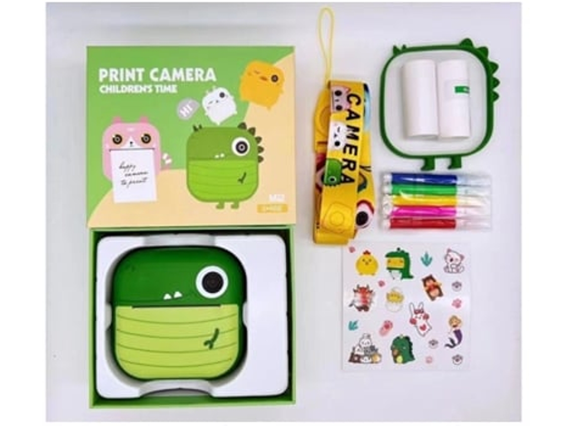 Cámara instantánea Digitallab de 48 MP para niñas y niños, 1080p, dinosaurio