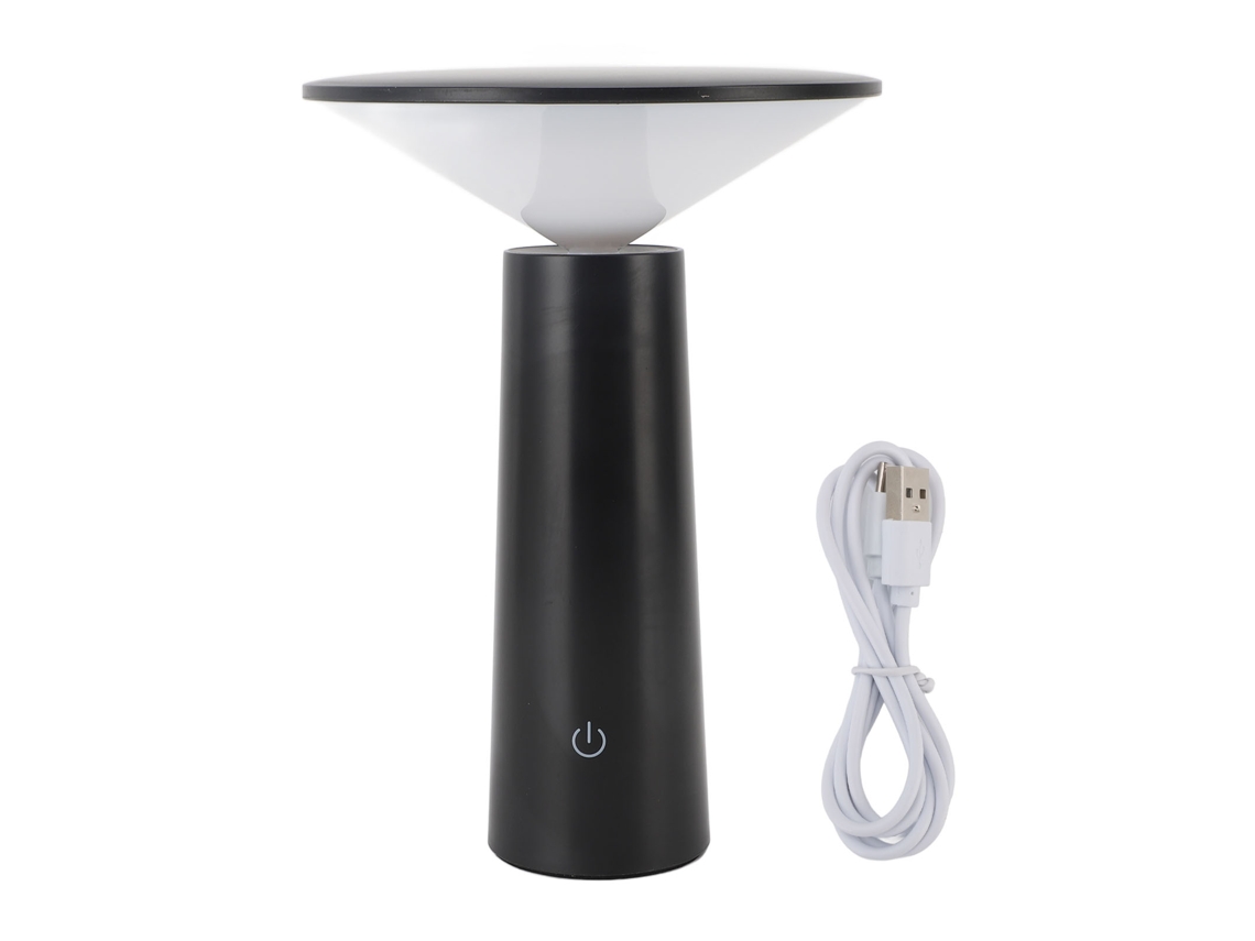 Lámpara de mesa LED recargable 2026 con ángulo flexible y brillo ajustable para dormitorio y comedor.