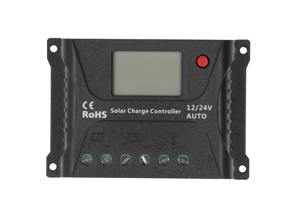 Controlador De Carga Solar Pwm De 10 A Y 12 V/24 V Con Usb Y Pantalla Lcd Para Baterías Solares.