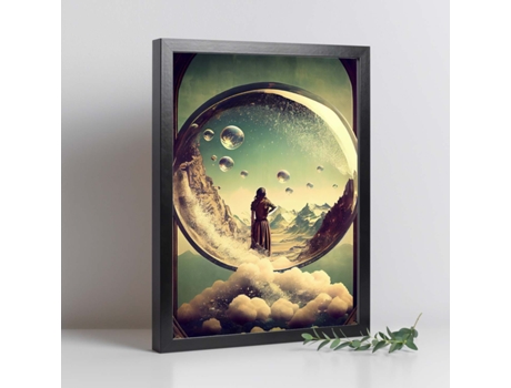 NACNIC Poster Lente En Estilo Surrealismo Cinematográfico Ilustraciones Y Grabados De Historieta Abstracta Y Artística A4 Marcos Negros