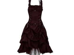2026-vestido De Verano Gótico Sin Mangas Con Sombra Talla S A 5xl Rojo Verde Negro Azul