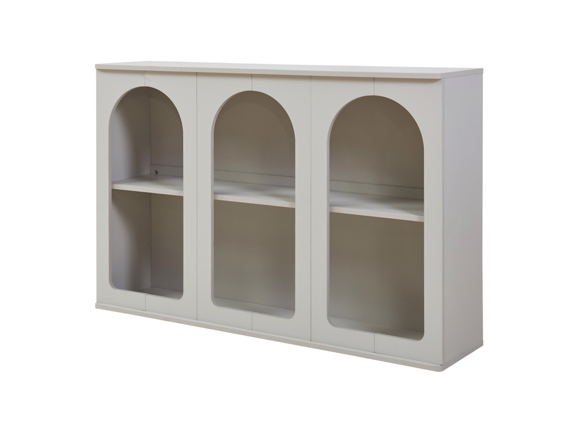 Aparador Trorhun de 6 compartimentos, MDF, 120x30x80 cm, Gris, [EN.CASA]