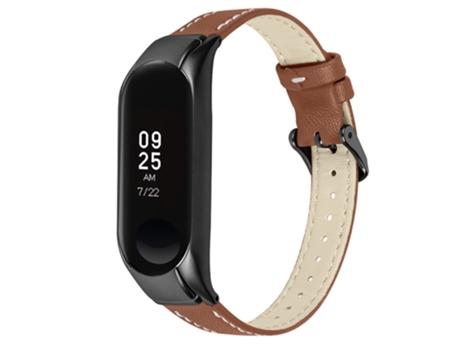 Correa de piel auténtica para Xiaomi Mi Band 7 - castaño