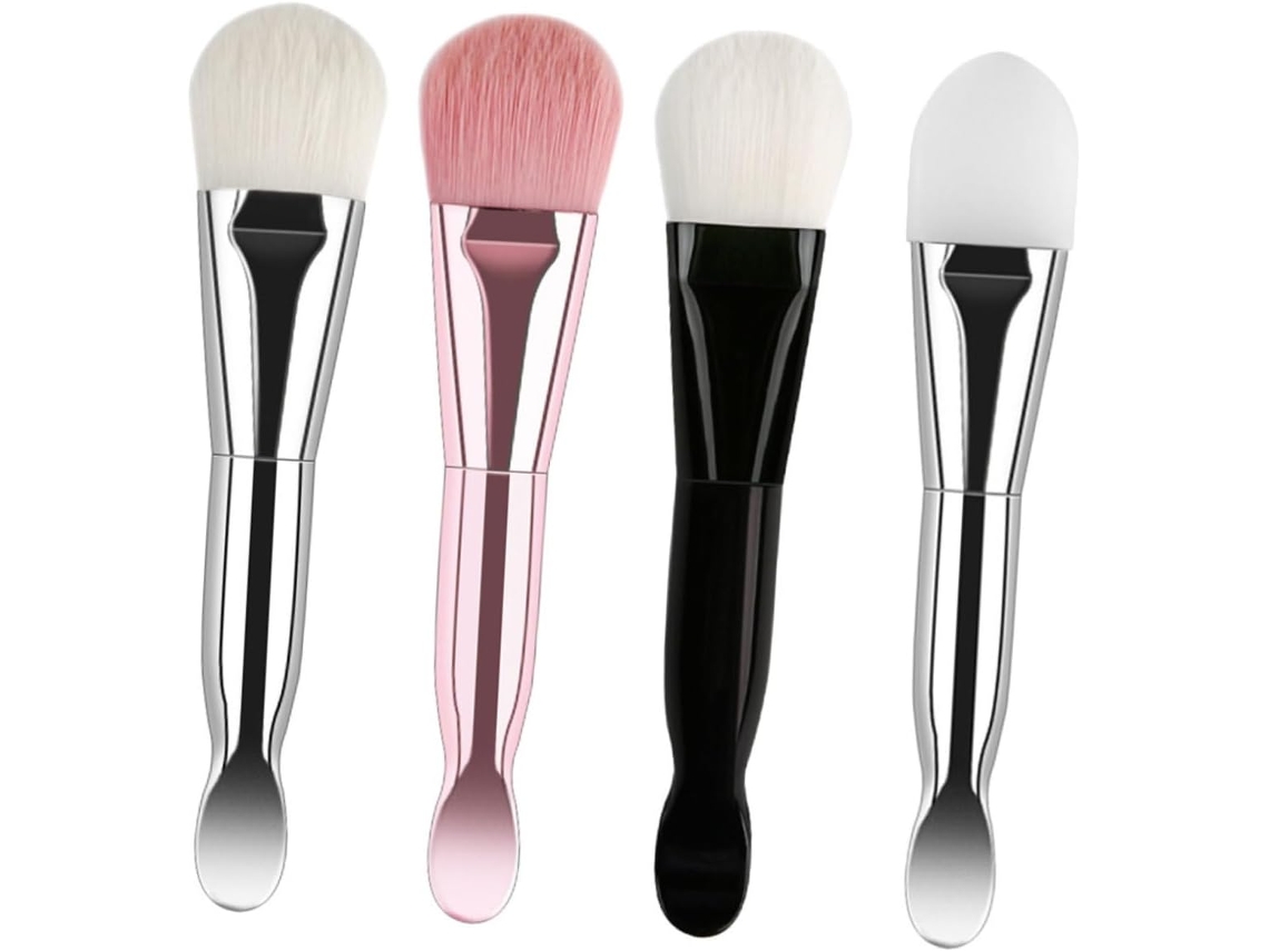 Juego De 4 Pinceles Aplicadores De Mascarillas Faciales De Silicona Reutilizables Con Diseño Ergonómico.