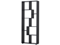 Librería Estrecha Con 8 Baldas, 70x24x178 Cm, Negra.