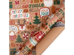 Papel de regalo navideño Eifson, 4 hojas, ideal para las fiestas de invierno, 70 x 50 cm (11 unidades)
