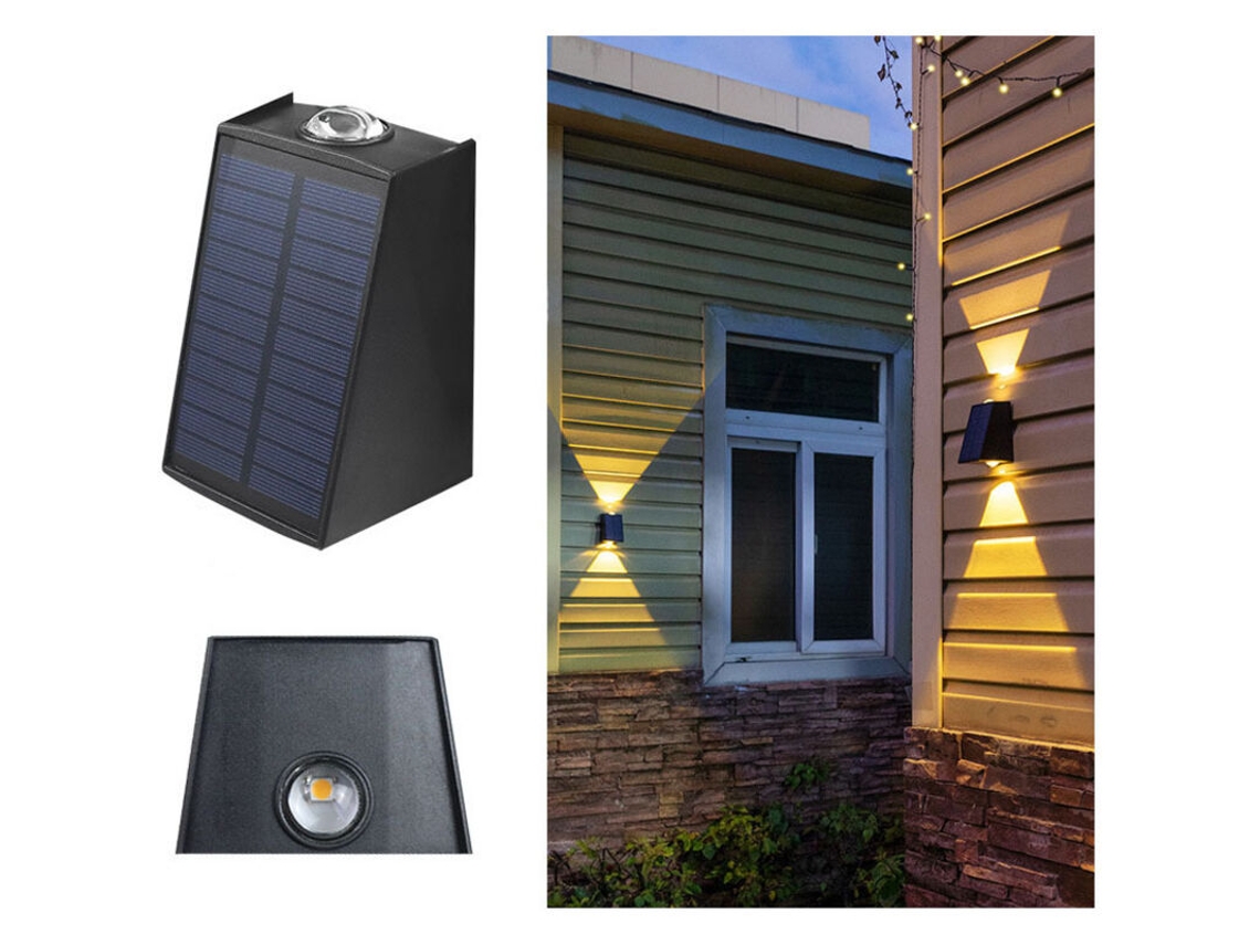 Aplique Solar De Pared Para Exteriores, Con Iluminación Hacia Arriba Y Hacia Abajo.