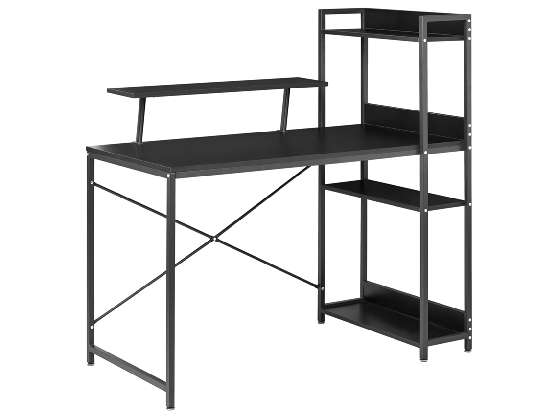 Oficina BELIANI Biloxy MDF negra 140x64x120