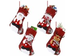 Medias navideñas, juego de 4 medias decorativas colgantes, con renos y muñecos de nieve RNEMITERY