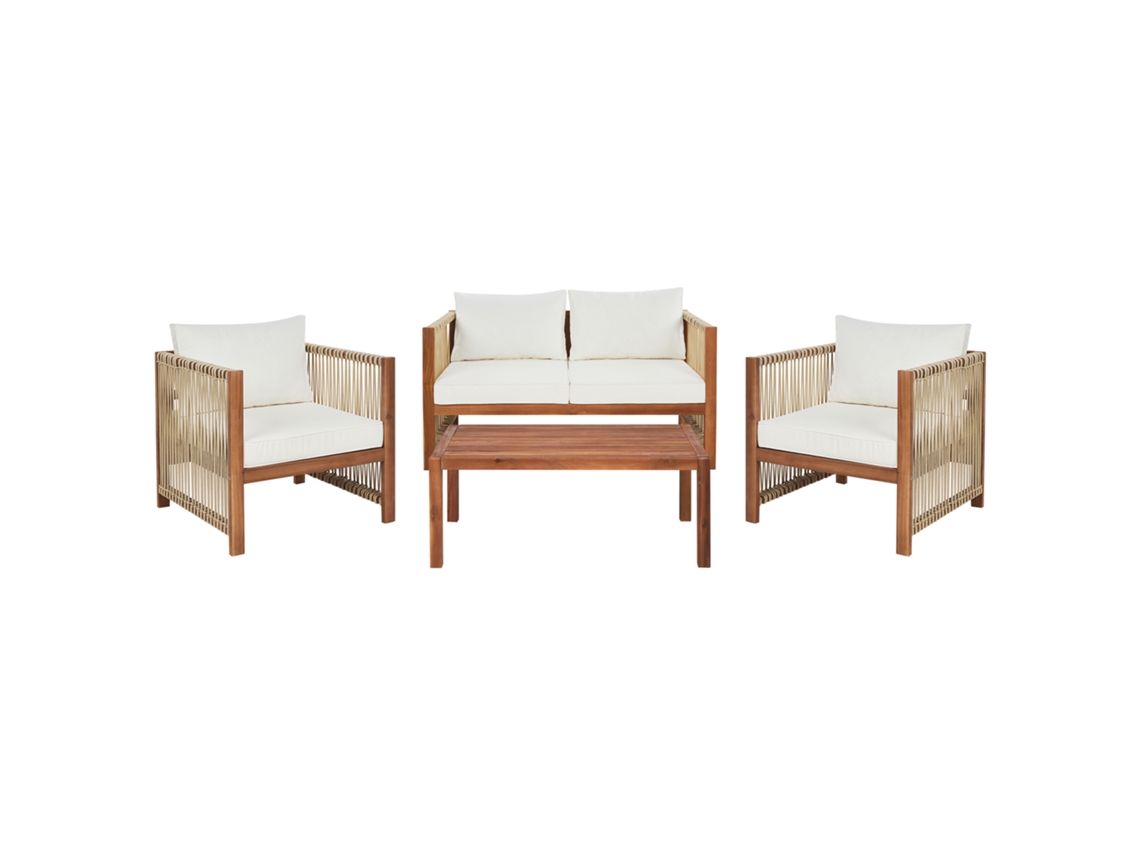 Conjunto de jardín 4 plazas de poliéster beige BELIANI Antria