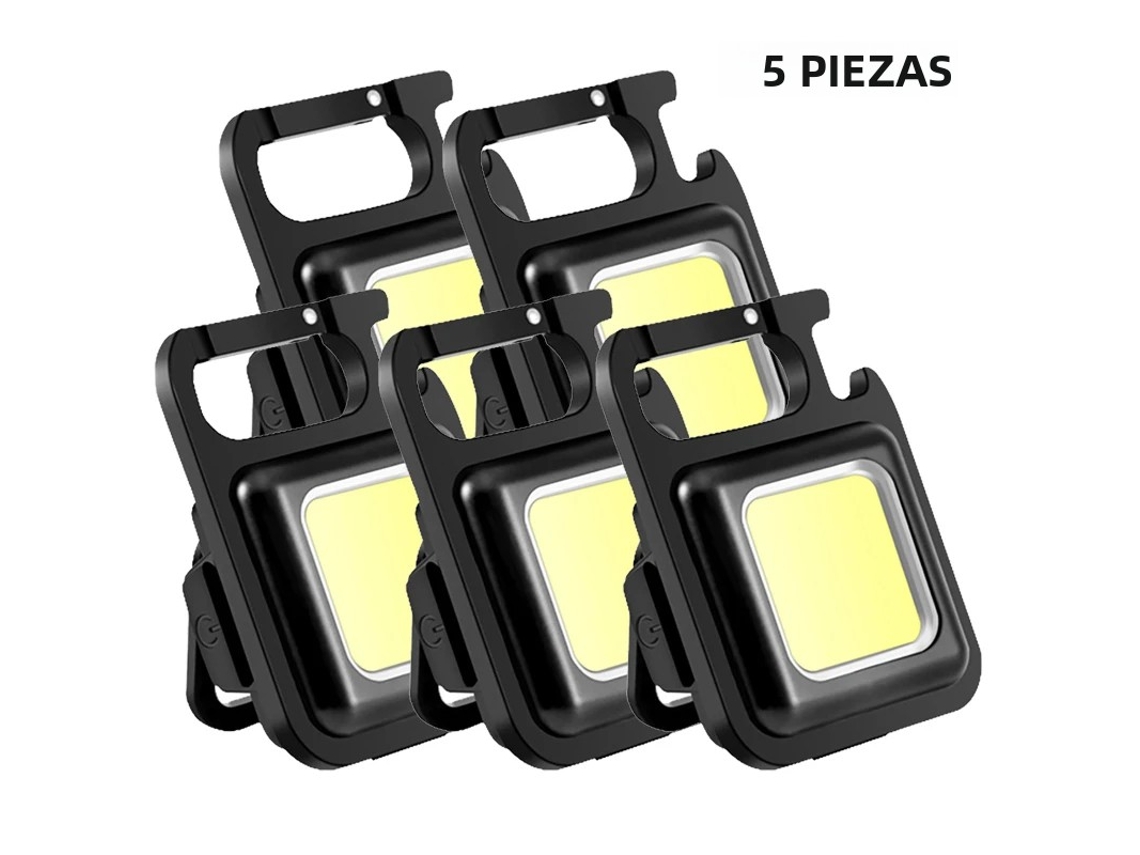 Mini linterna portátil COB, linterna llavero, 4 LED, linterna de emergencia impermeable MDUG (5 unidades 200mA)
