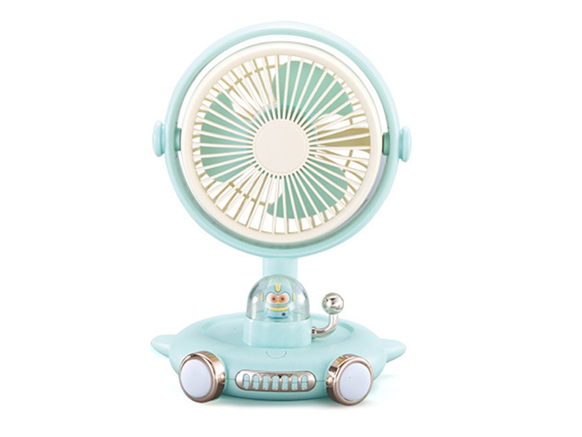 Ventilador USB de doble cabezal para salpicadero de coche con rotación de 360 grados