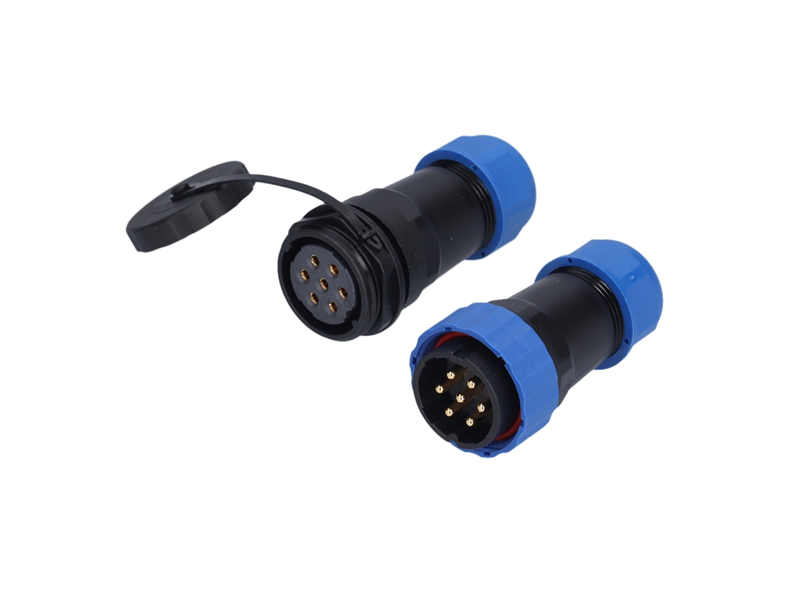 Conector Aéreo Impermeable Macho Hembra Empalme Antioxidante 7 Pines Sp28 Ip68 Aplicación Amplia