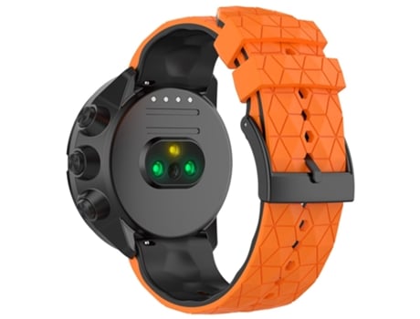 Correa de Silicona 24mm piezas de liberación rápida para Suunto 9/9 Baro/Spartan Sport Wrist HR/Traverse - naranja/negro