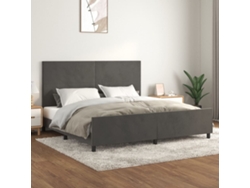 Estructura Cama Sin Colchón Terciopelo Gris Oscuro 200x200 Cm