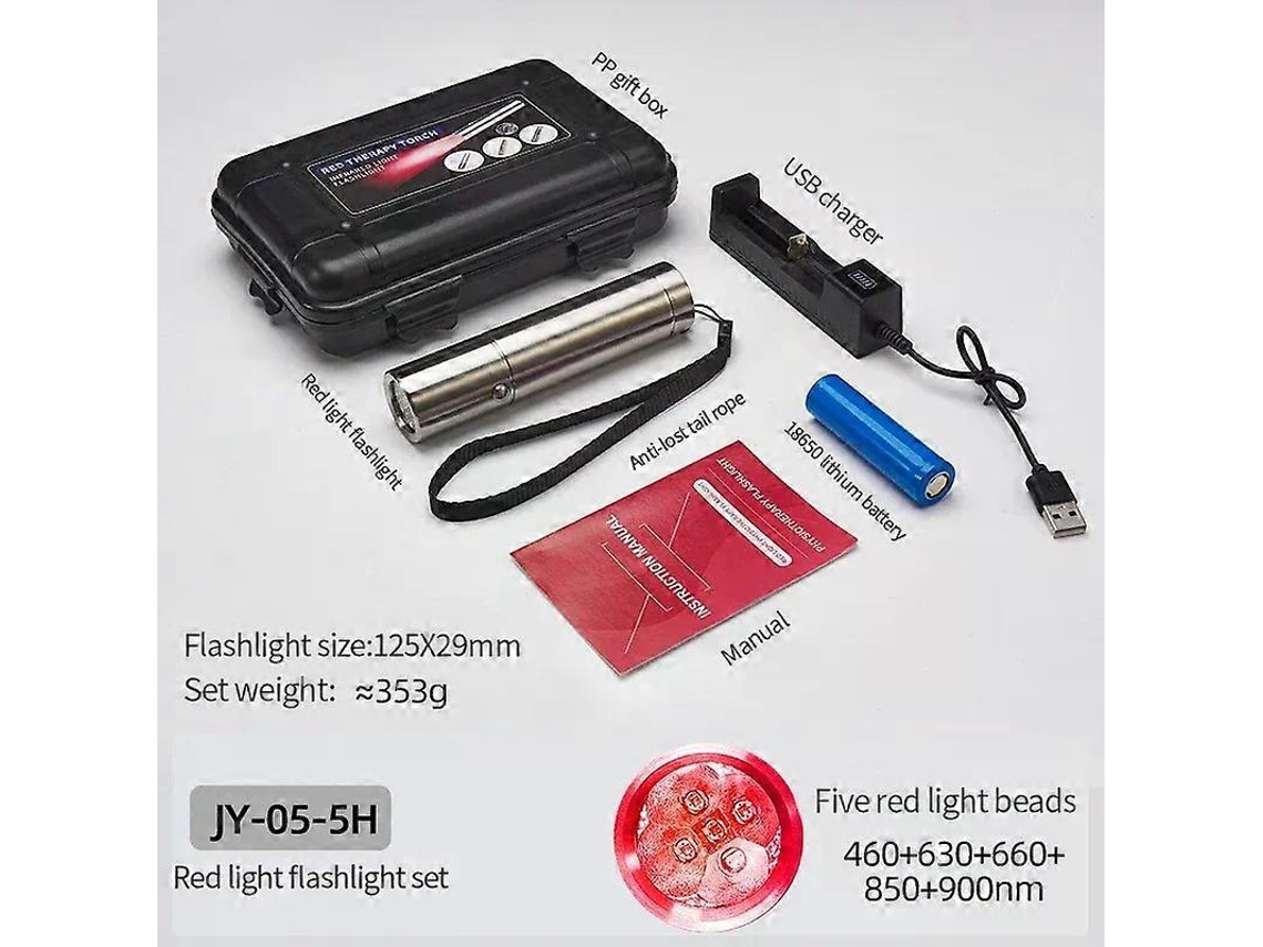 Dispositivo de terapia de luz roja ROSEWELL, láser frío para tratamiento físico, 5 longitudes de onda, infrarrojo cercano 940 nm