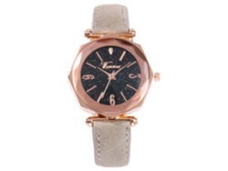 Reloj De Pulsera De Moda Para Mujer Con Correa De Pu, Estilo Casual, Gris.