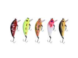 Kit De Señuelos Artificiales Pequeños Tipo Pez De 5 Cm, De Flotación Lenta, 5 Piezas Para Pesca Con Anzuelo Triple.
