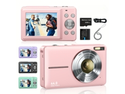Câmara Digital Eifson Cámara Compacta Portátil Pequeña De 44 Mp Con Tarjeta De 32 Gb Rosa